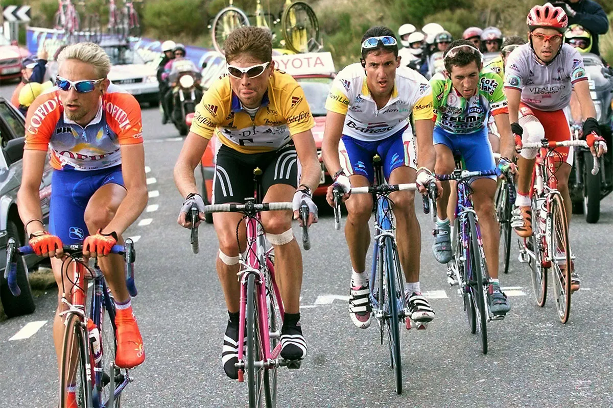 Franck Vandenbrouckem Jan Ulrich, José María Jiménez, Heras... en La Vuelta 1999