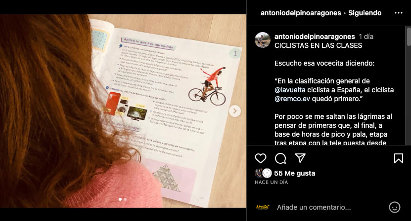 Captura de la cuenta de Instagram de Antonio del Pino