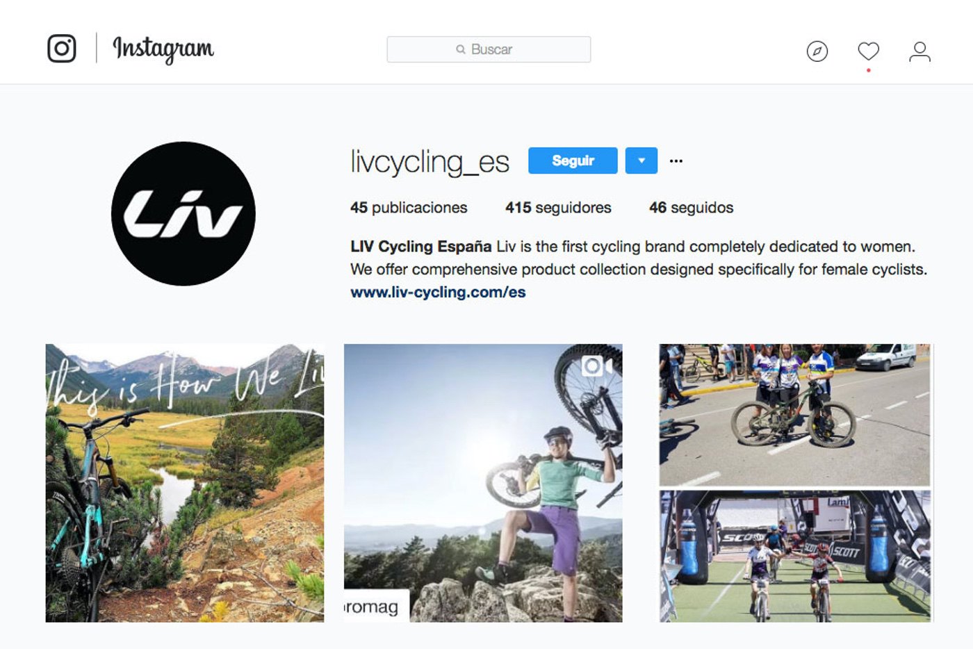 Giant y LIV España estrenan perfiles oficiales en Instagram