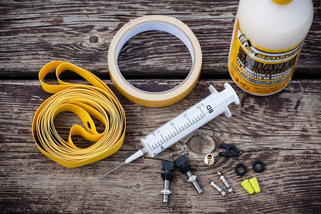 Kit tubeless con todo lo necesario