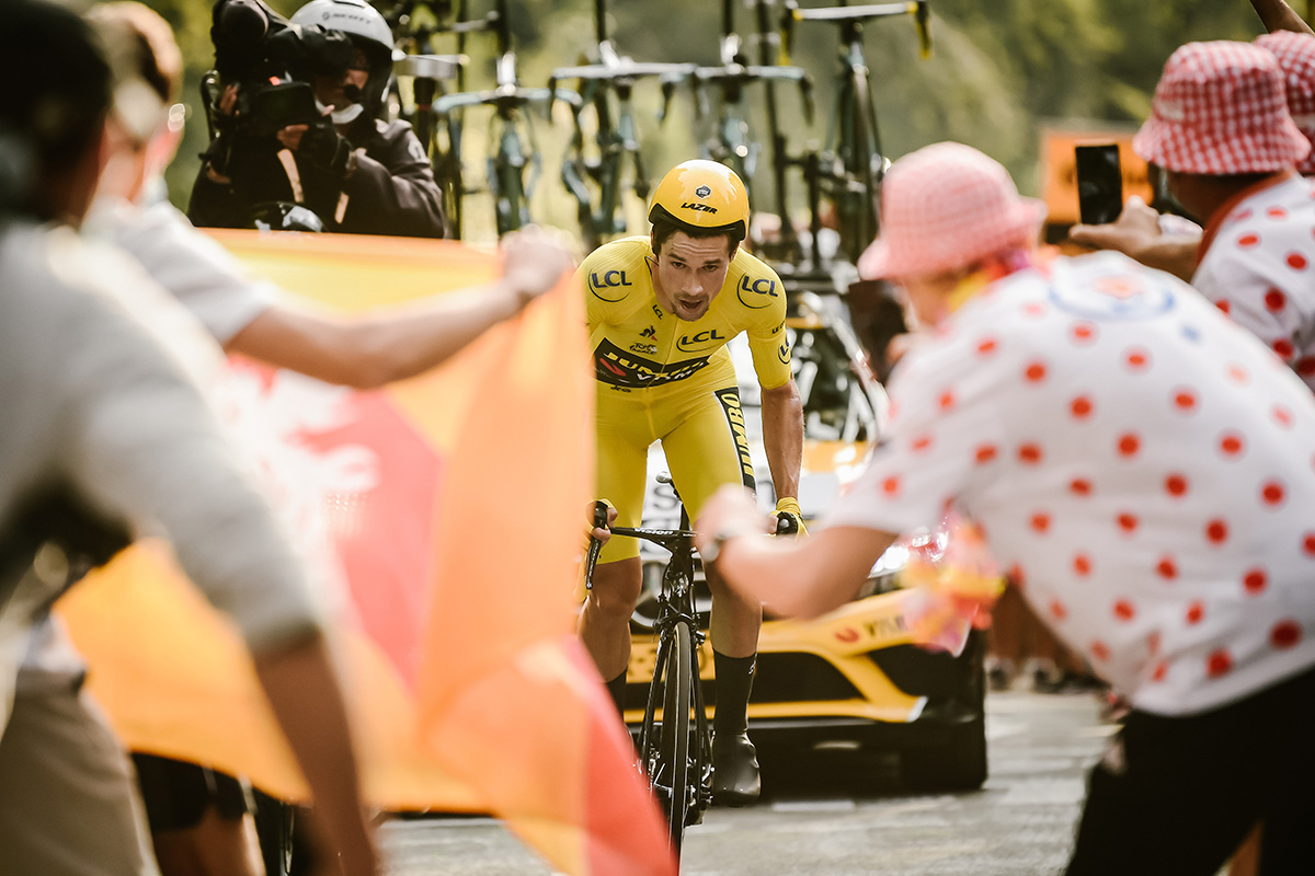 Roglič en la Contrarreloj en la que perdió el Tour de 2020