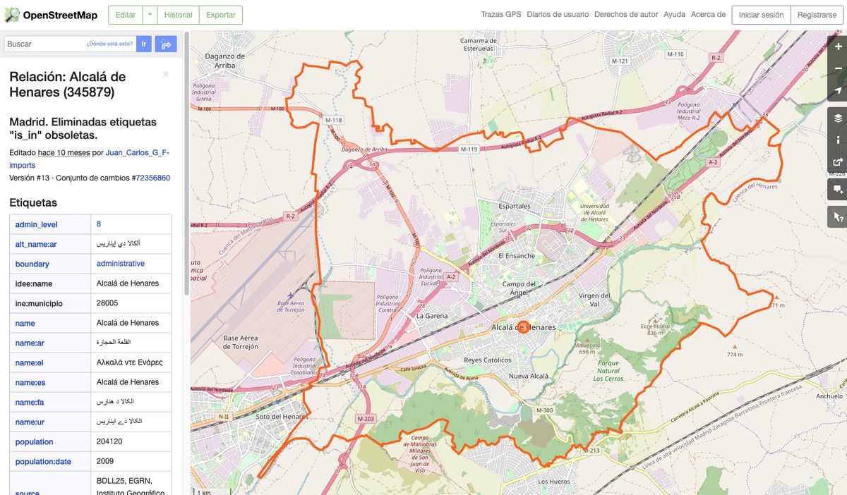 Término municipal en Open Street Map