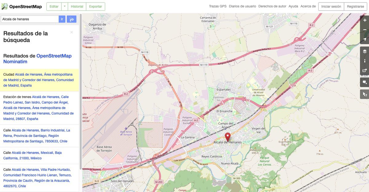 Buscando nuestro municipio en Open Street Map