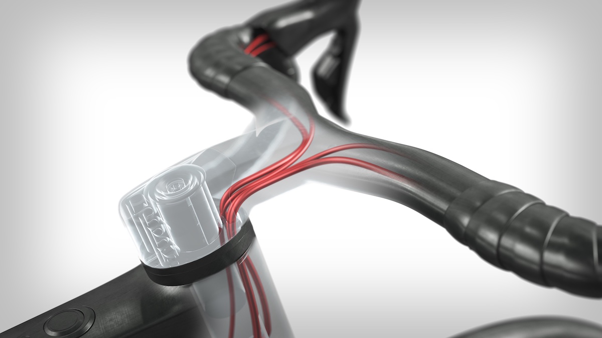 Manillar con el cableado integrado Syncros en la Scott Addict eRide