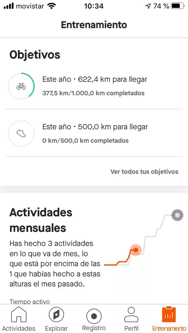 ‘Objetivos’ de Strava