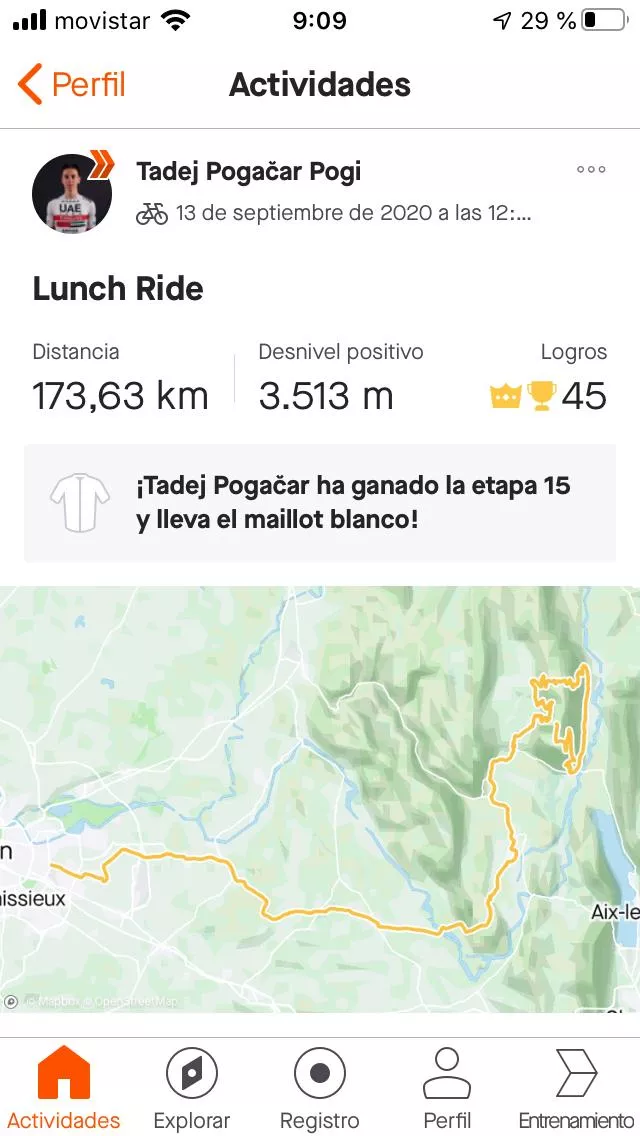 Tadej Pogačar Strava